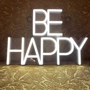 Be Happy neon wall sign